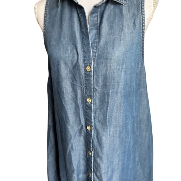 Cloth & Stone Blue Tencel Sleeveless Dress Size Medium - Picture 5 of 17